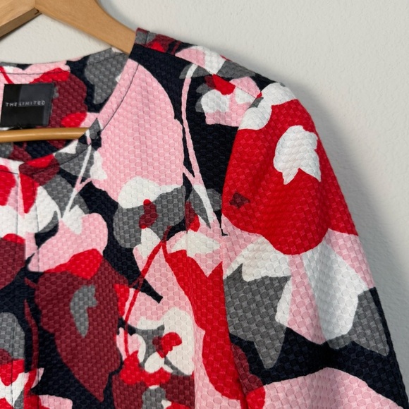 Retro The Limited Pink and Red Floral Open Jacket Size Large Preppy New with Tag - Picture 2 of 10